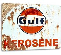 SRongmao Gulf Kerosene Gas Oil Garage Shop Retro Vintage Look Rustic Wall Decor Metal Tin Sign 8x12in
