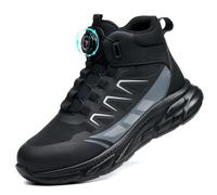 SROTER Safety Boots Men Women Work Boots Steel Toe Cap Trainers Lightweight Non-Slip Safety Shoes, Black, 3.5 UK