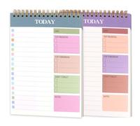 Srotmirw 2 Pcs A5 Spiral Bound Colour Block Daily Planner Notepad