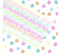 Srotmirw 210 Pcs Luminous Star Pattern Star Paper Strips | Neon Multi-Colour Print Folding Strips for DIY Lucky Star Crafts Home Night Decor Handmade Ornament Making
