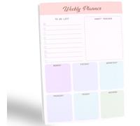Srotmirw A5 Pastel Magnetic Weekly Planner Notepad To-Do List Habit Tracker Planning Pads for Fridge Home Office Weekly Schedule Organisation Journal