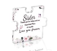Srotmirw Floral Butterfly Sister Acrylic Puzzle Plaque