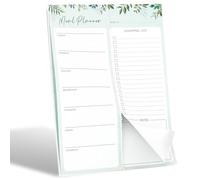 Srotmirw Green Botanical Weekly Meal Planner Notepad Tear-Off Shopping List Notes Tracker Planning Pad for Fridge Home Kitchen Weekly Diet Organisation Journal