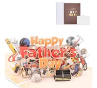 Srotmirw Happy Fathers Day Pop Up Card 3D Toolbox Greeting Card with Envelope Blank Note for Dad Handyman DIY Lovers Unique Father’s Day Gift for Him Husband Grandpa Papa