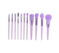 SROUPSUTKK 11 Pcs Purple Wood Handle Makeup Brush Set - Soft Fiber Hair Foundation, Eye Shadow, And Blusher Brushes With Bag Makeup Tools(XKL-11-Purple)