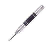 SROUPSUTKK 1PC 5 Inch Automatic Center Punch - inch Heavy Duty Steel Spring Loaded Tool for Metal, Wood, Glass, Plastic drill bit(Black silver)
