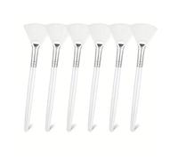 SROUPSUTKK 3/6/12pcs Practical Facial Brushes Fan Shape Brush Flat Head Face Mask Applicator Soft Portable Cosmetic Tools Makeup Tools(White-6pcs)