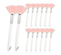 SROUPSUTKK 3/6/12pcs Practical Facial Brushes Fan Shape Brush Flat Head Face Mask Applicator Soft Portable Cosmetic Tools Makeup Tools(Pink-12pcs)