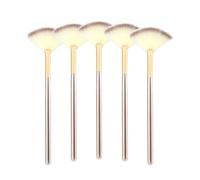 SROUPSUTKK 5pcs Fan Brushes Facial Soft Makeup Brush Cosmetic Applicator Tools Wooden Handle And Fiber For Peel Mask Makeup Tools(A2)