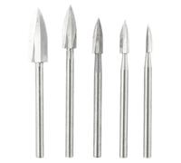 SROUPSUTKK 5Pcs Wood Carving Engraving Drill Bits Set Milling Cutter Fit For Dremel Rotary Tool 3mm Shank High Speed Steel Bit 3/4/5/6/8mm drill bit
