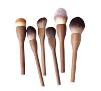 SROUPSUTKK Vintage Wood Handle Makeup Brush Super Soft Walnut Loose Powder Blush Foundation Contour Makeup Tools(Foundation Brush)