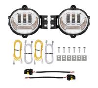 SRQORT Auxiliary Lights For Dodge For Ram 1500 2002-2008 For Ram 2500/3500 2003-2009 66w Led Fog Light Assembly 6600lm 6000k With White Drl+Yellow Turn Light(Chrome)