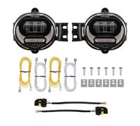 SRQORT Auxiliary Lights For Dodge For Ram 1500 2002-2008 For Ram 2500/3500 2003-2009 66w Led Fog Light Assembly 6600lm 6000k With White Drl+Yellow Turn Light(Black)