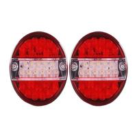 SRQORT Brake Stop Light 29Leds Rear Bumper Tail Brake Light Round Flowing White Turn Signal Lamp for Micro Bus Semi Trailer Tractor Red Stop Taillight(2pcs Red White)