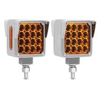 SRQORT Brake Stop Light 3inch Dual Face Work Light 12V 24V LED Turn Signals For Volvo Truck Front Bumper Flash Brake Warning Lamps 35Led(L and R)