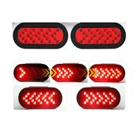 SRQORT Brake Stop Light Tractor Tail Signal Light 6inch Rear Brake Indicator Lamp for Peterbilt Truck 12V 24V LED Taillight(2pcs Flowing Red)