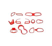 SRQORT Car Decoration Interior 12PCS ABS Red Car Interior Decoration Cover Trim Stickers Accessories For Jeep For Renegade 2016-2022 Interior Moulding Trim(12 pcs Red)