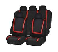SRQORT Car Seat Covers Car Seat Covers For Chevy For Lacetti For Niva For Orlando For Cobalt For Lanos For Cruze For Malibu For Sonic Car Seat Protector Car Seat Cover Sets(C-Red-9PCS)
