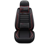 SRQORT Cars Seat Covers 1 Set 5 Seat For Vw For Polo 9n For Touareg 2005 Leather Car Seat Covers For Amarok For Caddy For Passat For Tiguan For Golf For T-roc For Jetta(Black,Deluxe b)