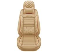 SRQORT Cars Seat Covers 1 Set 5 Seat Leather Car Seat Covers For Vw For Polo 9n For Touareg 2005 For Amarok For Caddy For Passat For Tiguan For Golf For T-roc For Jetta(Beige,Deluxe a)