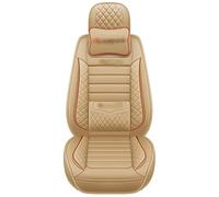 SRQORT Cars Seat Covers 1 Set 5 Seat Leather Car Seat Covers For Vw For Polo 9n For Touareg 2005 For Amarok For Caddy For Passat For Tiguan For Golf For T-roc For Jetta(Beige,Deluxe b)