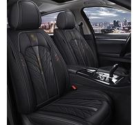 SRQORT Cars Seat Covers Car Seat Covers For VW For Polo Sedan For Touareg For Touran For Vw For Passat B5 B6 B8 For Jetta For Golf 7 For Tiguan For Golf 4 5 6 For Eso For T-roc(Black Front+Rear)