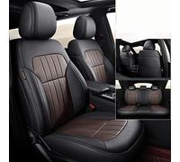 SRQORT Cars Seat Covers Custom For Mercedes For Benz A Class Hatchabck 2019 2020 2021 2022 Car Seat Covers Set Full Coveraged Faux Leather(Black Coffee)