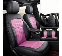 SRQORT Cars Seat Covers Faux Leather Car Seat Covers Custom For Jeep For Wrangler III For Unlimited JK 2006 2007 2008 2009 2010 2011 2012 2013 2014 2015 2016(Black Pink)