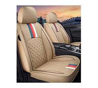 SRQORT Cars Seat Covers For Bmw X5 E87 X1 X2 X3 X4 X6 X7 For M3 For M4 For M5 I8 Z3 Z4 5 Seat Leather Car Seat Cover(Beige,B)