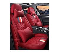 SRQORT Cars Seat Covers For Bmw X5 E87 X1 X2 X3 X4 X6 X7 For M3 For M4 For M5 I8 Z3 Z4 5 Seat Leather Car Seat Cover(Red,A)