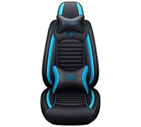 SRQORT Cars Seat Covers For Fiat 500 For Punto For Tipo For Freemont For Bravo For Panda Leather Car Seat Covers Full Set 5 Seat(Black BLUE,Deluxe)