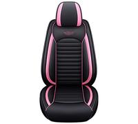 SRQORT Cars Seat Covers For Fiat 500 For Punto For Tipo For Freemont For Bravo For Panda Leather Car Seat Covers Full Set 5 Seat(Black PINK,Standard)