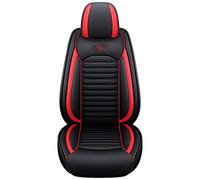 SRQORT Cars Seat Covers For Fiat 500 For Punto For Tipo For Freemont For Bravo For Panda Leather Car Seat Covers Full Set 5 Seat(Black Red 4pcs,Standard)