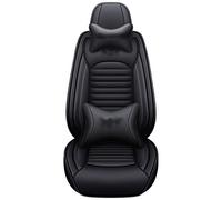 SRQORT Cars Seat Covers For Fiat 500 For Punto For Tipo For Freemont For Bravo For Panda Leather Car Seat Covers Full Set 5 Seat(Black,Deluxe)