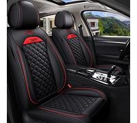 SRQORT Cars Seat Covers Full Car Leather Front And Rear Car Seat Covers For Vw For Touran For Variant For Magotan For Jetta For Passat For Polo For Golf For Touareg(Black)