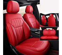 SRQORT Cars Seat Covers Full Set Custom Car Seat Covers For Lexus IS 2005 2006 2007 2008 2009 2010 2011 2012 Faux Leather Interior Protector(Red)