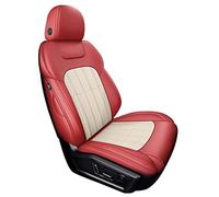 SRQORT Cars Seat Covers Full Set Genuine Leather Car Seat Covers For Jaguar For Xf Xe For F Pace Xj Xk Type(Beige Red)