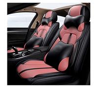 SRQORT Cars Seat Covers Full Set Leather Car Seat Covers For Fiat 500 For Punto For Palio For Freemont For Viaggio For Ottimo For Bravo For Linea(Black Pink,Luxury)