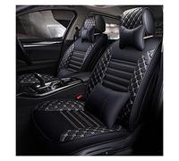 SRQORT Cars Seat Covers Leather Car Seat Covers Special For Mercedes For Benz W204 W211 W210 W124 W212 W202 W245 W163 Cla Gls 5 Seat(Black white,A)