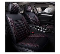 SRQORT Cars Seat Covers Leather Car Seat Covers Special For Mercedes For Benz W204 W211 W210 W124 W212 W202 W245 W163 Cla Gls 5 Seat(Black Red 4pcs,B)