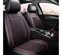 SRQORT Cars Seat Covers Universal Car Seat Protector Covers For Hyundai For Getz For Accent 2008 For Santa Fe For Tucson For Elantra For Creta For Veloster For Grand I10 For Ioniq I10(Black Red 4pcs)