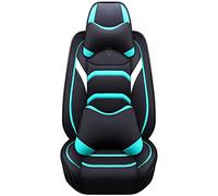 SRQORT Cars Seat Covers Universal Leather Car Seat Covers For Jeep For Compass For Grand Cherokee Wk2 Wj 1999 2004 For Renegade For Patriot(Black BLUE,Deluxe)