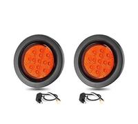 SRQORT Indicator Light 12V 24V 14 LED 2.5inch Round Rear Tail Light Turn Signal Brake Stop Reverse Lamp For Car Truck Trailer Lorry Bus(2pcs Yellow)