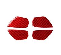 SRQORT Interior Moulding 4pcs Car Interior Door Handle Bowl Cover Trim Carbon Fiber Decor Sticker for Civic 10th Gen 2016-2019 Car Accsesories Interior Accessory(Red)