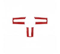 SRQORT Interior Moulding For Mustang 2005-2009 Carbon Fiber Car Interior Steering Wheel Panel Cover Trim Sticker Auto Accessoires Interior Accessory(Red)