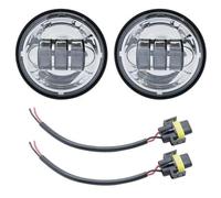 SRQORT Motorcycle Spotlights 4-1/2" 4.5 Inch 30W LED Fog Lights Projector Auxiliary Moto Headlight Motorcycle Passing Light Lamp Headlight Headlamp(Chrome)