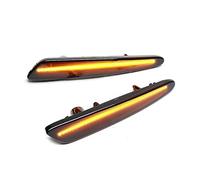 SRQORT Rearview Mirror Turn Flash Lamp 2/4Pcs Side Marker Light Front Rear Bumper Lamps Car Side Bulb For Corvette C6 2005-2013 Amber Red LED Flashing(2pcs Front Amber)
