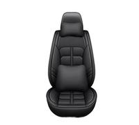 SRQORT The Leather Car Seat Protective Cover For All-Season Universal 5-Seat Models Is Compatible With Most Car Seat Protective Covers Car Seat Covers(Black pillow)