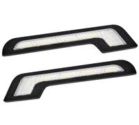 SRQORT Turn Signal Lights 2x Universal Daytime Running Lights LED White Light L-Shape Strips 72 SMD Glass Lens With Back Sticker 12V DRL DIY LED Lamp Car Car Turn Signal Light