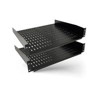 SRS-2U16-2PK 2U Vented Rack Mount Shelf (2-Pack) - Universal 19" Server Rack Shelf, Steel, 22kg Capacity, EIA-310C Compliant
